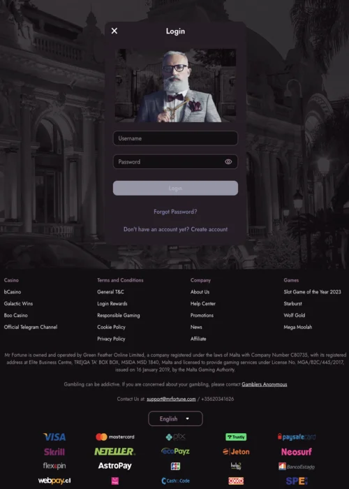 Account Mr Fortune Casino<